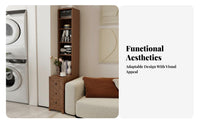 Space-Saving Narrow Storage End Table Multipurpose Nightstand Enclosed Compartment Household Furniture Easy Assembly for Apartment Residents, Homeowners, Sofa Side, Living Room, Small Spaces, Bedroom