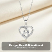 Mother Heart Necklace Symbolic Embrace Meaningful Keepsake for Family Moments