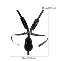 Padded Child Harness Stitched Padding Crotch Strap Harness Vehicle Safety Gear Central Buckle Black and White for Children