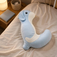 White Belly Long Dog Soft Pillow Floppy Ear Dog Sleeping Pillow Curved Tail Soft Toy Cuddly for Children