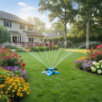 360 Degree Lawn Sprinkler Stable Base 360 Degree Rotating Sprinkler Three-Pronged Water Sprinkler Connectable in Series