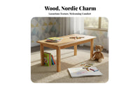 Multi-Functional Kindergarten Table and Chairs Child-Friendly Design Solid Wood Kids Activity Table Set Rounded Corners Wooden Study Desk and Chair Set Stable Structure for Preschoolers, Toddlers, Parents, Preschool, Daycare Center, Playroom