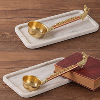 Antique-Inspired Horse Head Ladle Sculptural Ladle with Stand Sturdy Serving Spoon Heavy-Duty for Collectors, Dessert Corner