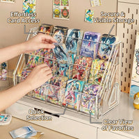 3-Tier Card Display Stand, Thickened Multi-Layer Organizer Rack, Tabletop for Hobby Storage and Collectors
