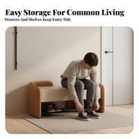 Padded Shoe Rack Bench Multi-Functional Upholstered Shoe Rack Comfortable Seat Padding Modern Design for Apartment Dwellers