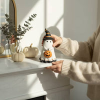 Pumpkin Ghost Figurine Spooky Pumpkin Ghost Statue Tabletop Ornament Whimsical Playful for Decorators, Tiered Tray, Mantel