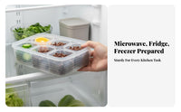 With Dividers Divided Ingredient Box Transparent structure Compartment Storage container Airtight Lid Food Container Stackable for Home Organizers, Meal Preppers, Parents, Kitchen, Refrigerator, outdoor meal, Office