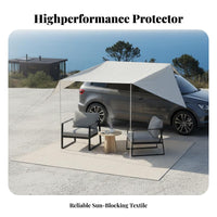 Suction Cup Mount Car Side Awning Portable Vehicle Canopy Easy Install Sun Shade Blackout Coating for Overlanders, Road Trippers, Outdoor Enthusiasts, Tailgating, Beach Trips, Picnics