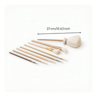 8 Pieces Ceramic Painting Brush Mixed-Head Liner Brush Set Soft Filament Brushes for Potters, Hobbyists, Art Class, Home Workshop