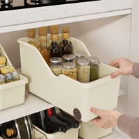 Kitchen Wagon, Gap Storage, Wagon with Casters, 2-Tier PP, Seasoning, Pot Lid Storage, White