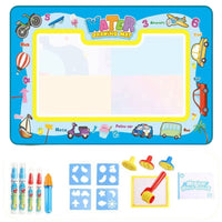 Reusable Water Doodle Mat with Templates Soft Water Drawing Mat with Pens Foldable Toy Travel-Friendly for Children, Toddlers, Home
