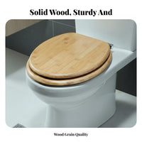 Silent Operation Wooden Toilet Seat Long-Lasting Slow Close Toilet Seat Easy Installation Bathroom Fixture Heavy Duty for Homeowners, Families, DIY Enthusiasts, Restroom, Home