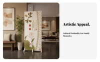 Foldable Folding Panel Screen Chinese Design 4-Panel Folding Screen Privacy Enhancing Room Divider Versatile Use for Lovers of Asian Decor, Apartment Dwellers, Homeowners, Entrance Hallway, Bedroom, Restaurant