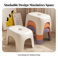 Stackable Design Molded children's Seat Lightweight Low Stool Long-Lasting Small Bench Easy to Clean for Toddlers, Preschool Teachers, Living Room, Playroom, Nursery, Bathroom