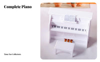 Dollhouse Piano and Stool Photography Prop Miniature Piano and Stool Set DIY Craft Supply for Doll Collectors, Diorama Building, Cake Decorating