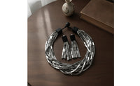 Bib Necklace with Drop Earrings Mirror-Finish Necklace and Earrings Set Multi-Strand Costume Jewelry for Parties, Dinners