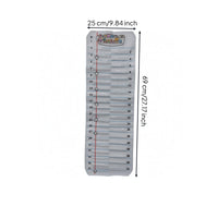 Transparent Pockets Numbered Writing Instrument Pocket Chart White Nylon Wall Hanging Writing Instrument Organizer Metal Grommets Stitched Edges