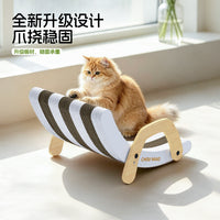 Bicolor Arc Corrugated Cardboard Cat Scratcher Lounge for Medium Cats
