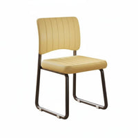 Comfortable Cushion Upholstered Vanity Chair with Back Ergonomic Design Upholstered Sled Base Chair Wide Backrest Household Furniture Strong Support for Students, Home Office Workers, Adults, Bedroom, Study Room, Small Areas