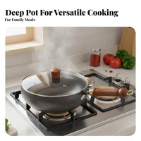 Uncoated Iron Pan Thickened Flat Bottom Wok Traditional Chinese Wok Versatile Small Iron Pot Hand-Crafted for Home Chefs