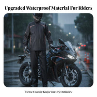 Motorcycle Rain Suit Rain Jacket and Pants Set Taped Seams Waterproof Riding Suit for Commuting