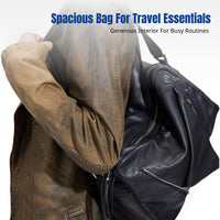 Bowling Bag, Soft Collar Tote, Large Capacity Shoulder Crossbody, Leather Travel Bag