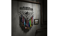 Heavy Duty Wall Mounted Medal Hanger Sturdy Steel Construction Sports Medal Display Rack Space Saving Iron Award Hanger Easy to Install for Athletes, Runners, Women, Home Gym, Bedroom, Office