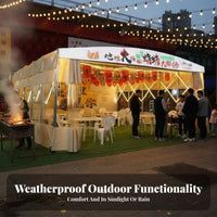Wheeled Accordion Tent Water-Resistant Manual Retractable Awning Water-Resistant Shelter for Marketplace Vendors, Air-Permeable Organizers