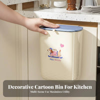 Wall-Mounted Trash Can Space-Saving Wall Mounted Garbage Bin Easy Installation Hanging Cabinet Trash Can for Renters, Washroom, Under Sink, Countertop