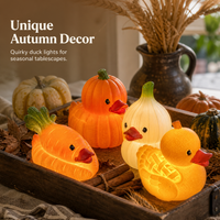 Novelty Luminous Duck Resin Ornament for Festive Decor