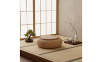 Japanese Woven Mat Seat Natural Materials Straw Woven Seat Woven Straw Pouf Breathable Padded Floor Pillow Versatile Use