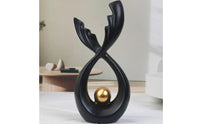 Light Luxury Fishtail Statue Elegant Lines Creative Table Ornament Polished Finish Modern Resin Figurine Non-Slip Base for Living Room, Entryway, Desktop, Bookshelf