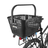 Rear Bike Basket Quick Release Rear Bike Basket Bike Crate Wheeled Plastic for Shoppers, Grocery Shopping