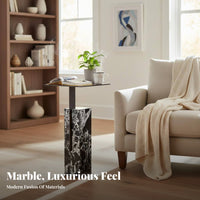 Nordic Design Block Pedestal Table Light Luxury Home Furniture Designer Inspired Minimalist Aesthetic for Apartment Dwellers, Homeowners, Interior Designers, Living Room, Bedroom, Entryway, Reception Area