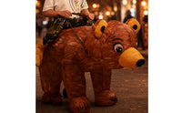 Inflatable Ride on Bear Costume Brown Riding Bear Costume Oversized Built-in Fan for Adults, Halloween