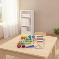 10 Pieces Wooden Music Percussion Toy Wooden Percussion Set Portable Tambourine for Young Children