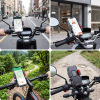 360 Degree Rotating Motorcycle Phone Mount Quick-Release Motorcycle Phone Holder One-Handed Shock-Absorbing for Motorcyclists, Delivery Riders, Rough Roads