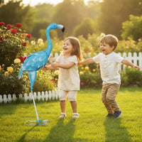 Outdoor Flamingo Statue Decorative Metal Flamingo Freestanding Bird Statue Stable for Gardeners, Homeowners, Garden, Courtyard, Balcony, Wedding