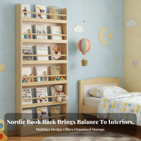 mounting surface surfaceMounted shelf space-saving Design front-display shelf Space-Saving Display Shelf for children, Book Lovers, Behind the Door, Bedroom, Nursery