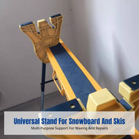 Universal Ski Snowboard Maintenance Stand, Adjustable Waxing Workbench, Secure Vise