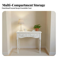 Ornate Dressing Table Set Multi-Drawer Storage for Apartment, Girls, Homeowners