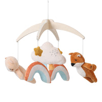 Baby Crib Mobile with Soft Ornaments Decorative Hanging Mobile with Wooden Frame Natural Sensory for Infants, Nursery, Cot