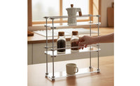 Three-Tier Storage Rack Clear Rack with Acrylic Shelves Space-Saving Organizer for Kitchen, Bathroom