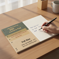 A4 Kraft Paper Notebook, 55gsm Thin Crisp Pages, Large Capacity Loose-Leaf Journal for Students