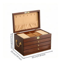 Wooden Jewelry Box Sturdy Jewelry Organizer with Drawers Desktop Organizer with Drawers for Women, Vanity