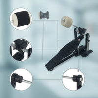 Spring-Loaded Bass Drum Pedal with Felt Beater Long-Lasting Single Bass Drum Pedal Responsive Smooth for Rehearsals