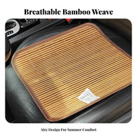 Bamboo Seat Cushion Breathable Summer Cooling Chair Mat Double-Sided Carbonized Bamboo Chair Cushion for Commuters, Students, Car, Hot Weather, Home