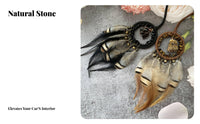 Retro Design Natural St a Car Hanging Ornament Exquisite Workmanship Car Rearview Mirror Ornament Handmade for Drivers, Women, Home Decor