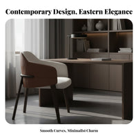 New Chinese Design Upholstered Wood Dining Chair Light Luxury Solid Wood Leisure Chair Thickened Cushion Minimalist Upholstered Armchair Ergonomic Design for Interior Designers, Business Owners, Restaurant, Clubhouse, Hotel, Living Room