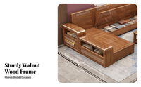 Wooden Frame Sofa with Drawers New Chinese design aesthetic sectional Storage Sofa Modern Minimalist living area design Room Furniture for Homeowners, Home, Lounge Area